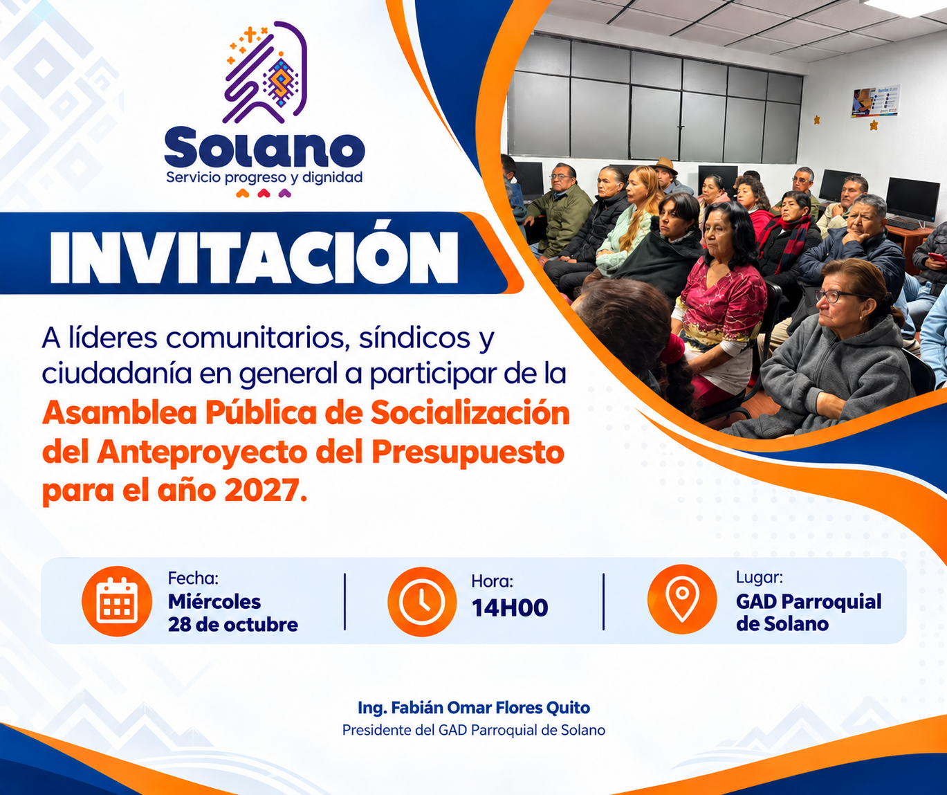 ¡INVITACIÓN A LA CIUDADANÍA DE SOLANO!